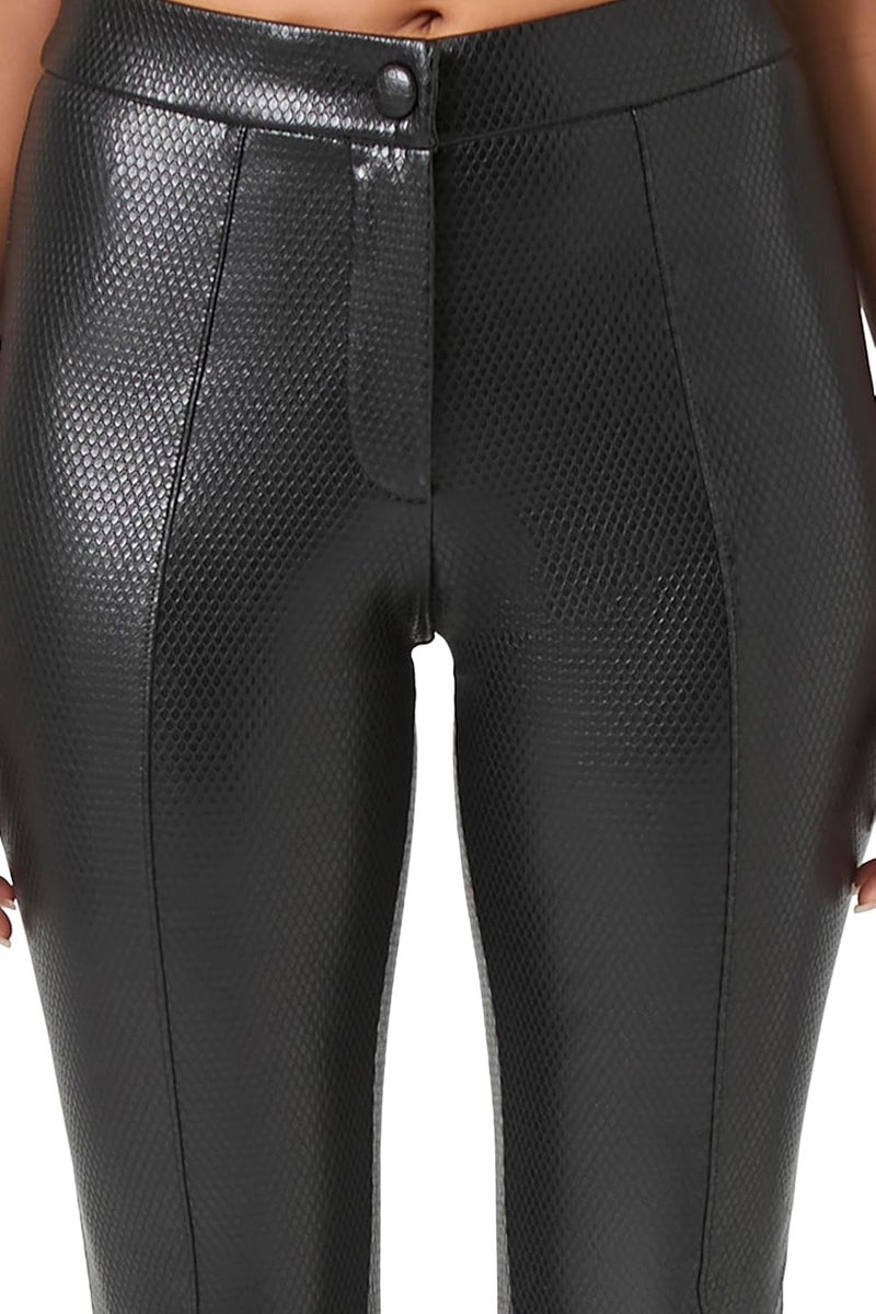 Womens Faux Leather High-Rise Skinny Pants